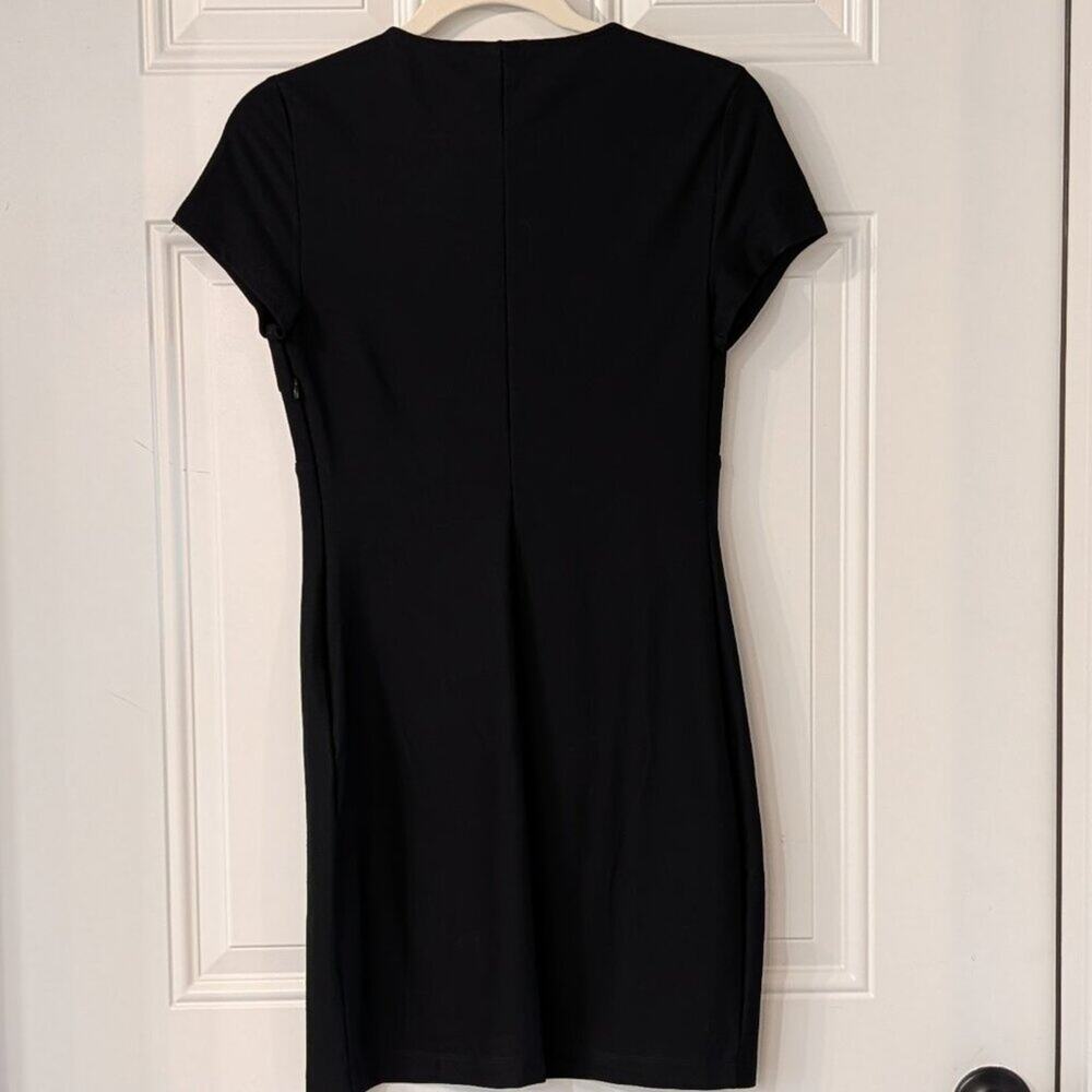 Wild Fable Black Cut Out Mini Dress Small Tie Front Bodycon Going Out Dress NWT - Picture 4 of 8